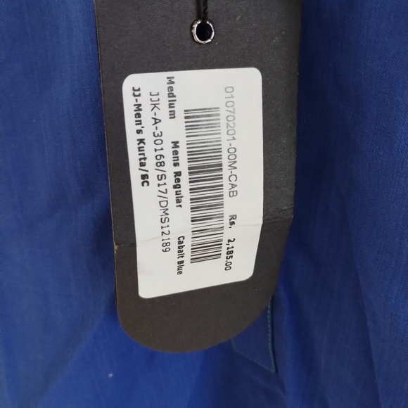 Junaid Jamshed J Mens XL Kameez Blue Pakistani Indian Qamees Shalwar Kurti NEW - Picture 4 of 11